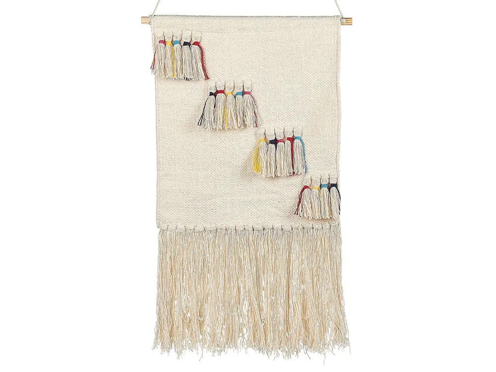 Estatueta de Porcelana Cotton Macramé Wall Hanging Bege claro BUREWALA