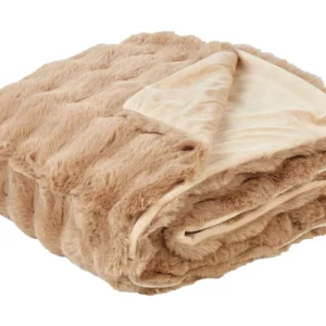 Blanket SALKA Faux Fur 200 x 220 cm Castanho
