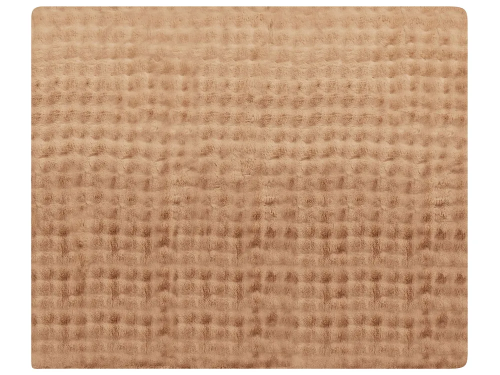 Blanket SALKA Faux Fur 200 x 220 cm Castanho