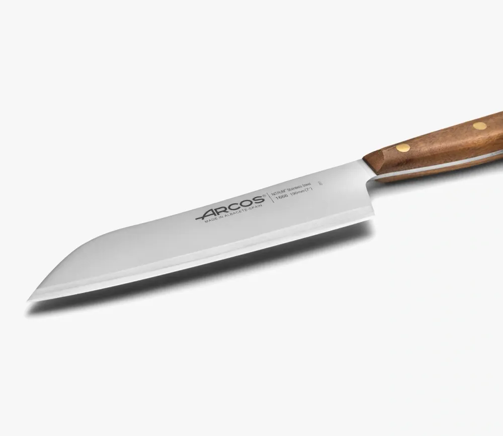 Facas de arco santoku Nórdika de 190 mm com cabo de madeira