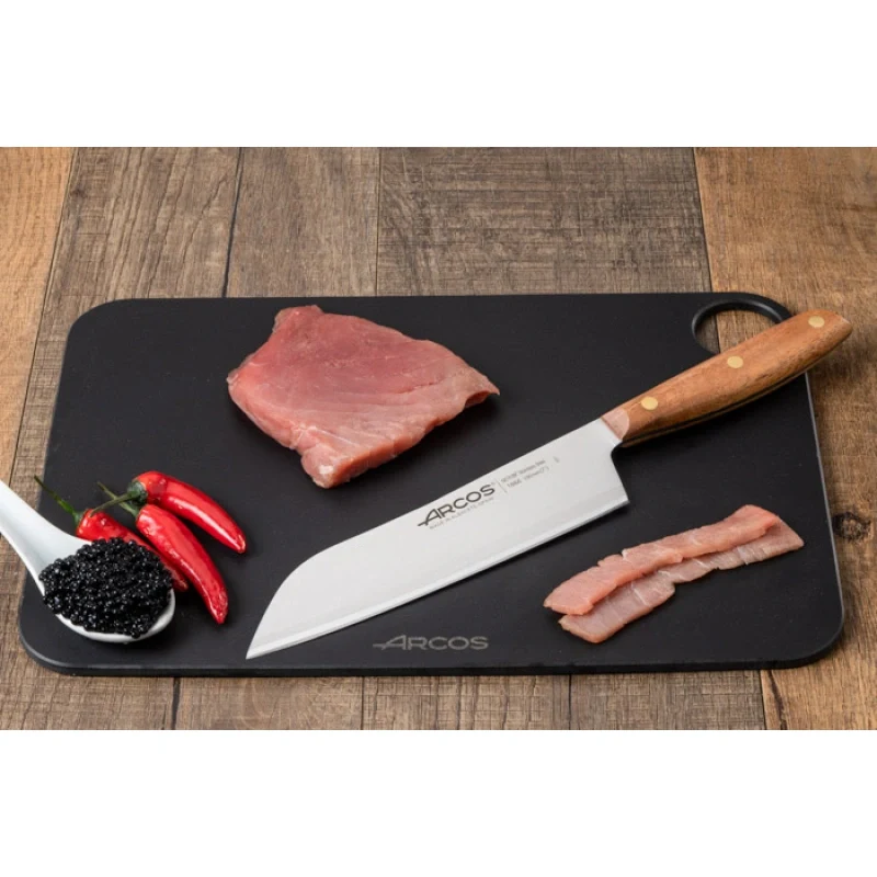 Facas de arco santoku Nórdika de 190 mm com cabo de madeira