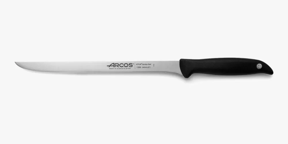 Faca de presunto preta da série Menorca 240 mm em ço Inoxidável
