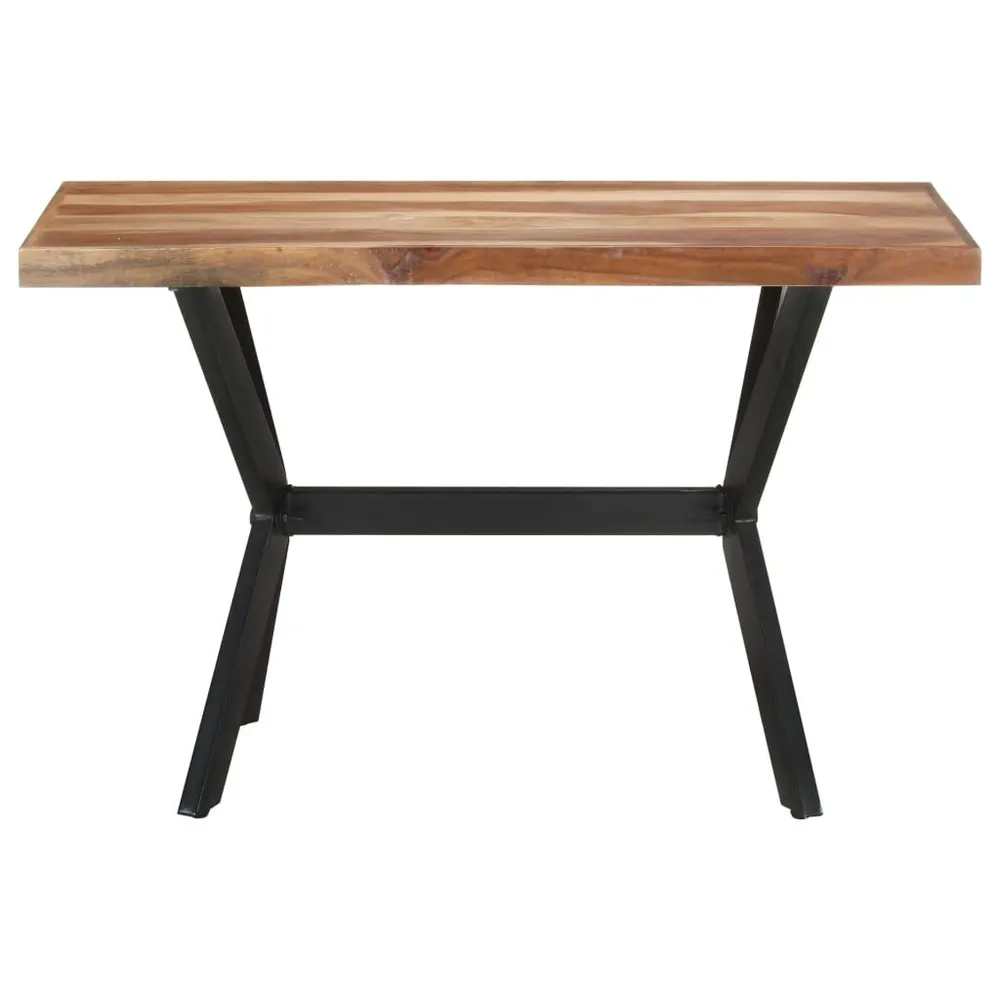 Mesa de jantar 120x60x75 cm madeira maciç com acabamento mel