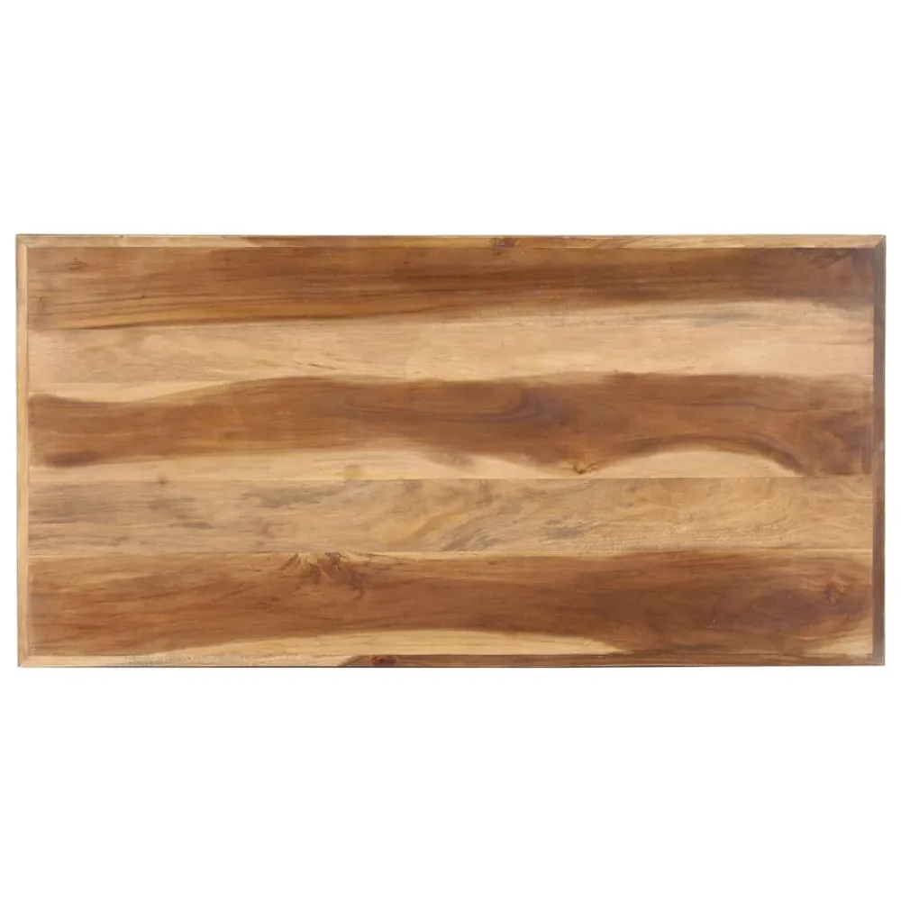 Mesa de jantar 120x60x75 cm madeira maciç com acabamento mel