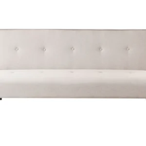 Sofá-cama de 3 lugares em tecido creme evidente VISBY
