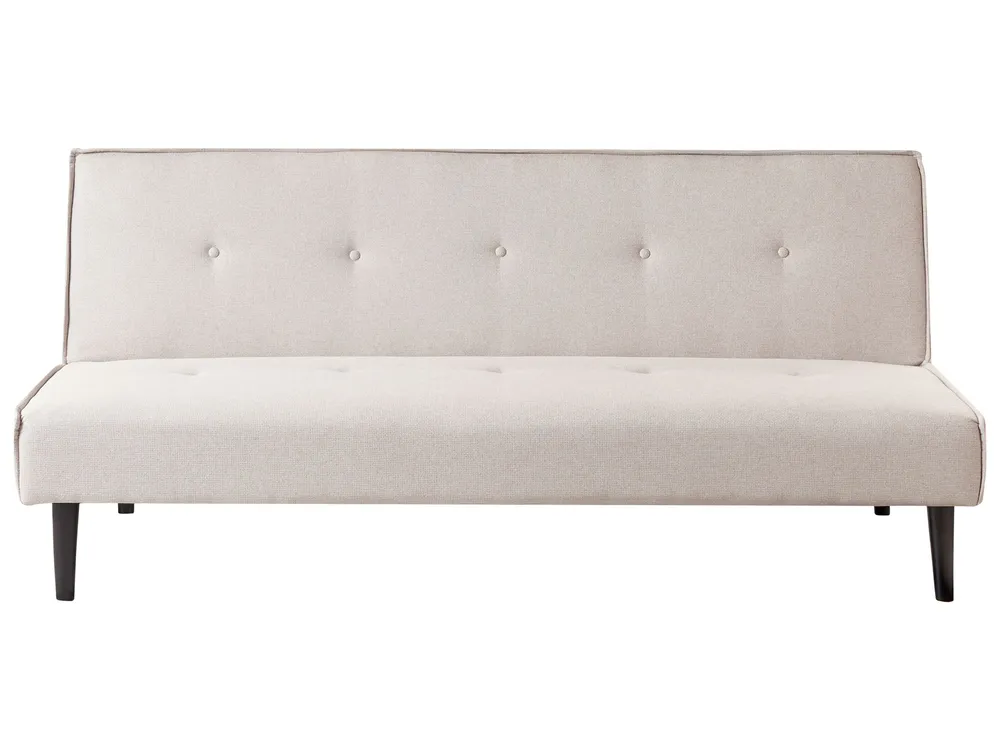 Sofá-cama de 3 lugares em tecido creme evidente VISBY