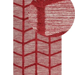 Tapete de algodão vermelho 80 x 150 cm SIVAS