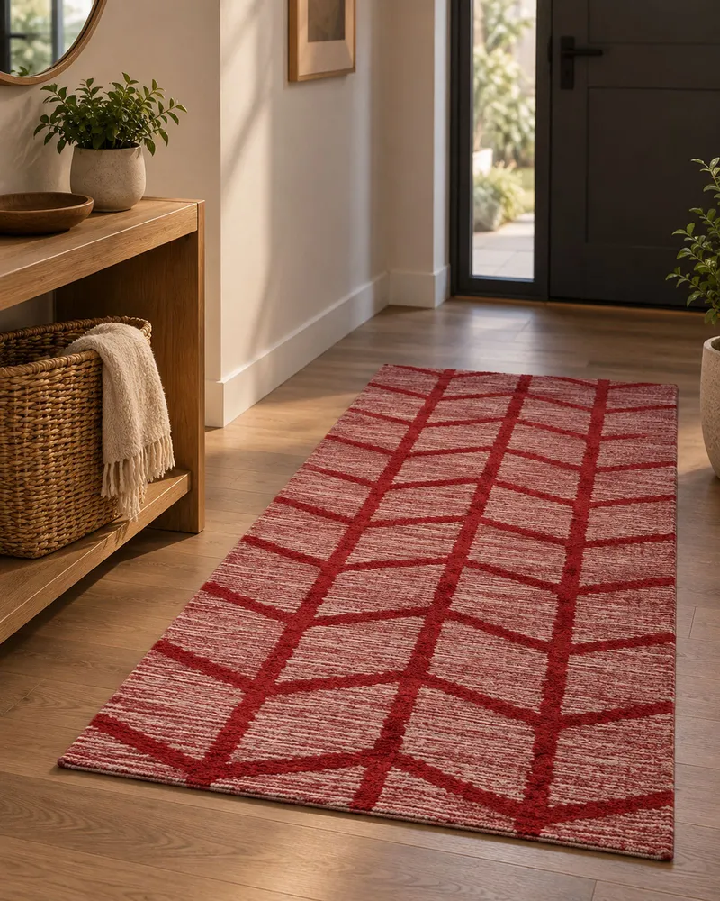 Tapete de algodão vermelho 80 x 150 cm SIVAS