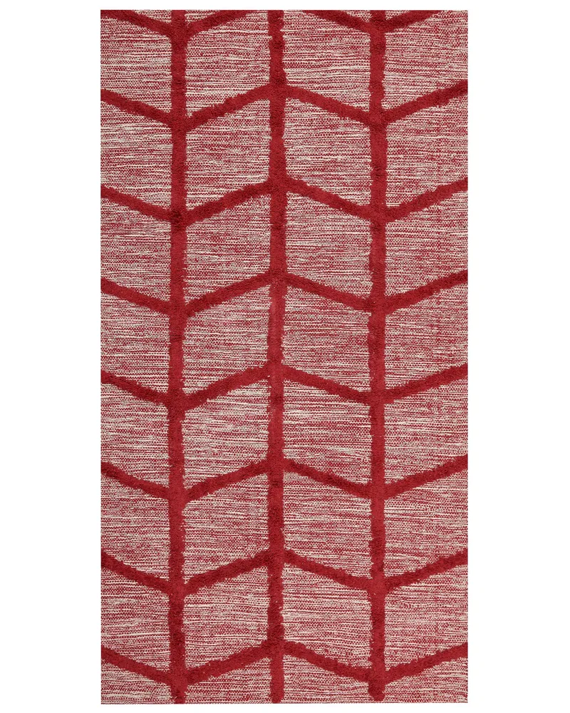 Tapete de algodão vermelho 80 x 150 cm SIVAS