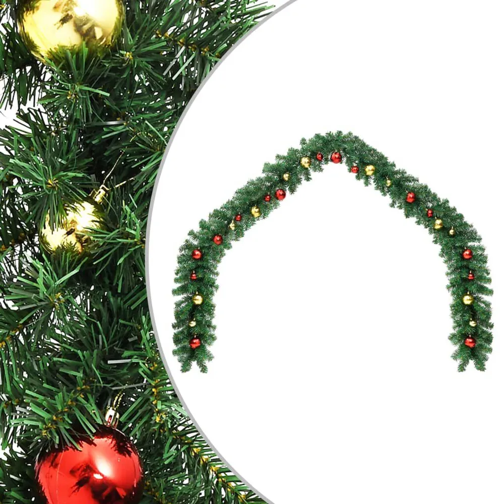 Grinalda de Natal decorada com enfeites 10 m com 5 Anzóis Inclusos