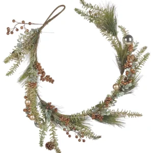 Guirlanda de Natal verde e cor de cobre 150 cm ROTA em Vermelho e Dourado