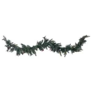 Pre-Lit Christmas Garland 180 cm Oliva WHITEHORN