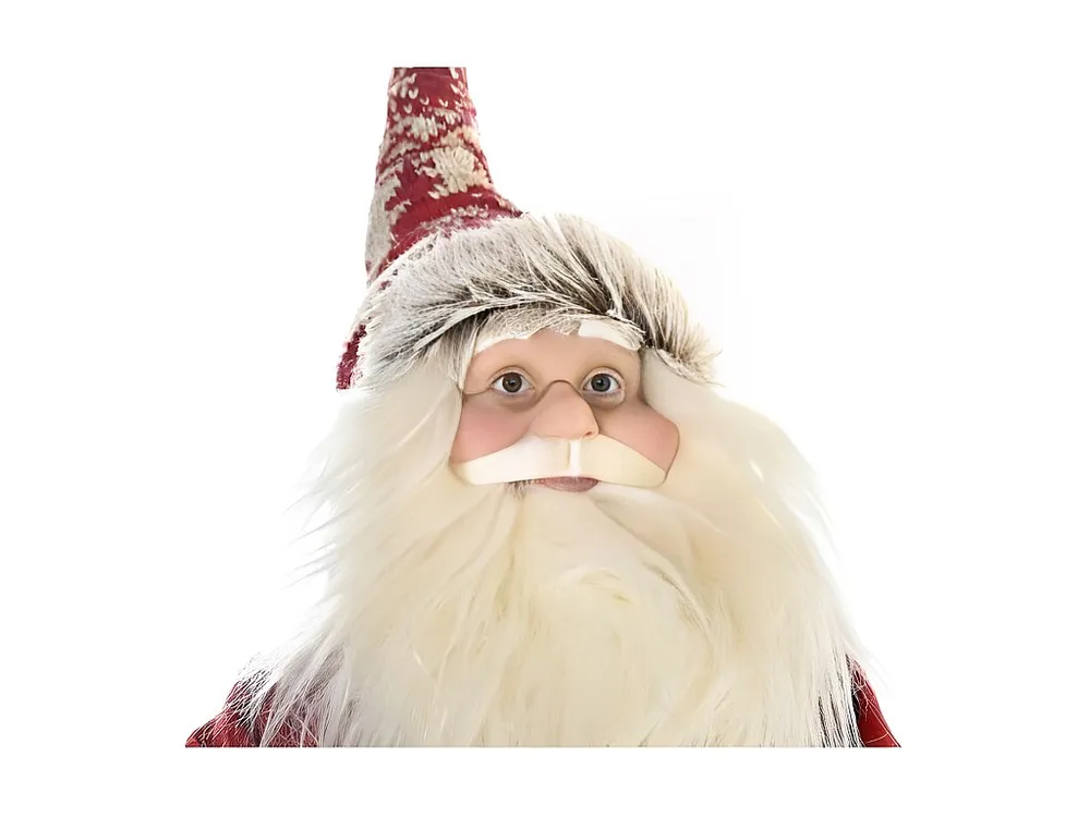 Estatueta Pintada à Mão Figura Decorativa DKD Home Decor Vermelho Cinzento Madeira Pai Natal 42 x 22 x 48 cm