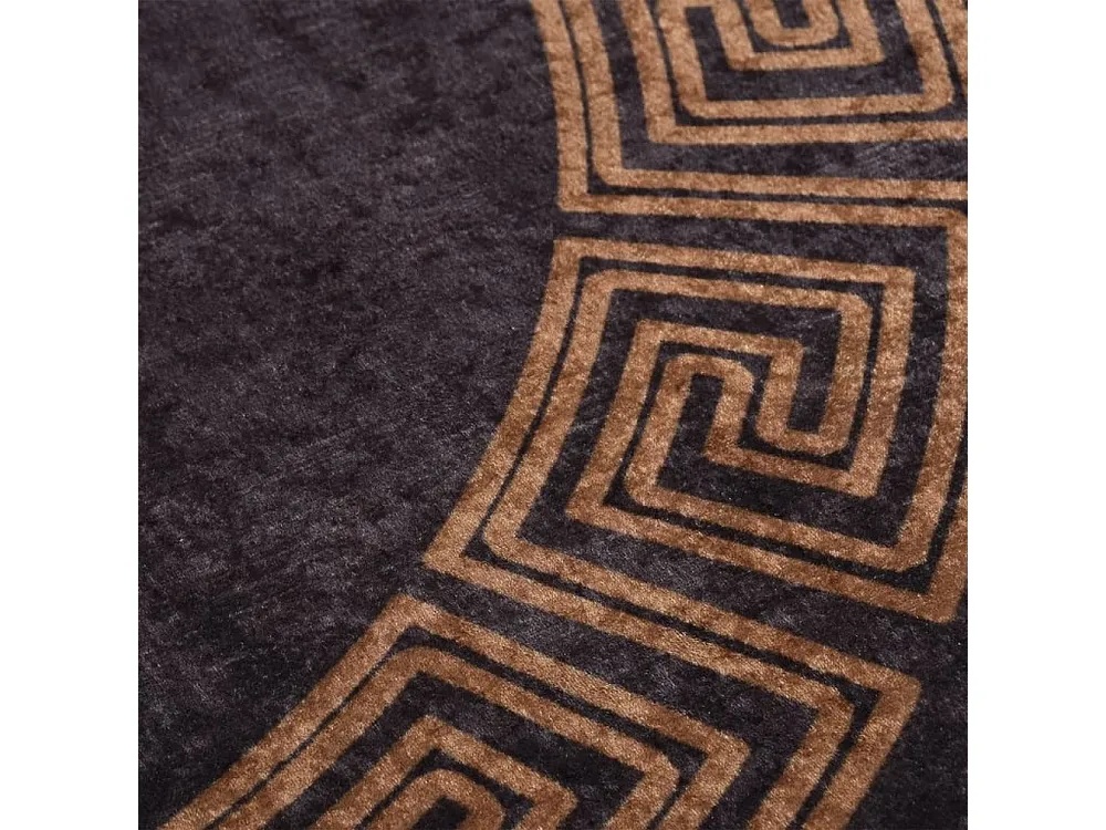 Certificado Ecológico Tapete lavável antiderrapante f120 cm preto e dourado