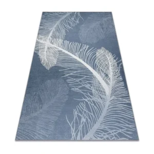 Luxo de Alta Qualidade ANDRE 1148 Tapete Penas antiderrapante - azul 80x150 cm