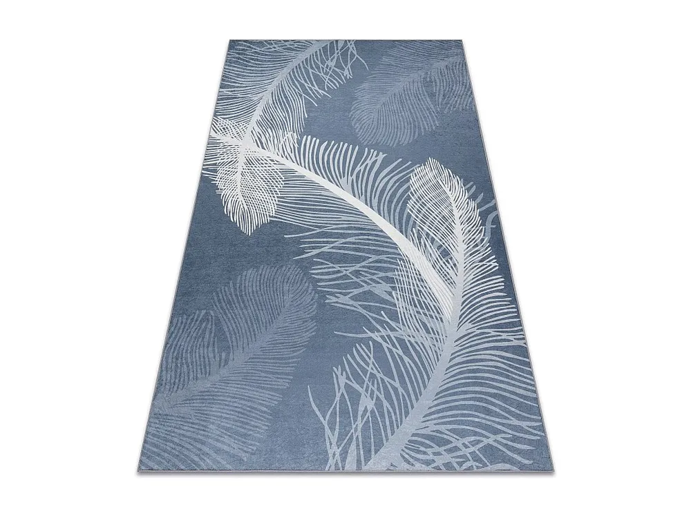 Luxo de Alta Qualidade ANDRE 1148 Tapete Penas antiderrapante - azul 80x150 cm