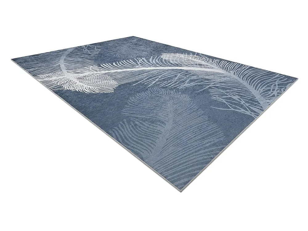 Luxo de Alta Qualidade ANDRE 1148 Tapete Penas antiderrapante - azul 80x150 cm