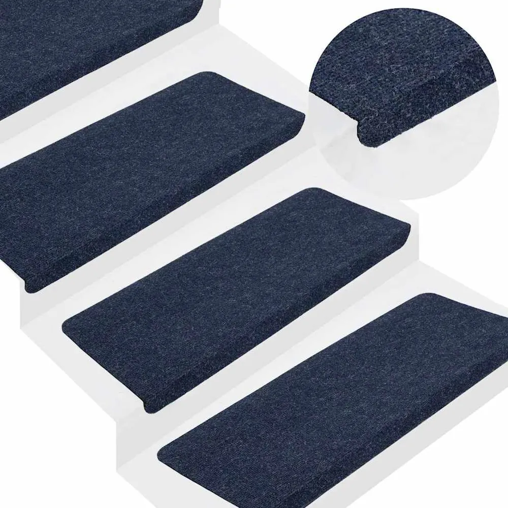 Tapete de Corredor Tapetes de escada autoadesivos 15 pcs 65x24,5x3,5 cm azul
