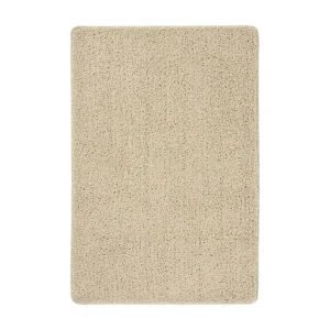 Tapete shaggy 140x200 cm antiderrapante cor creme para Sala de Estar