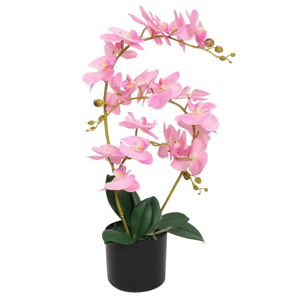 Planta orquídea artificial com vaso 65 cm rosa vidaXL