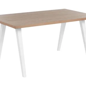 Mesa de jantar em castanho visível e branco 150 x 90 cm LENISTER