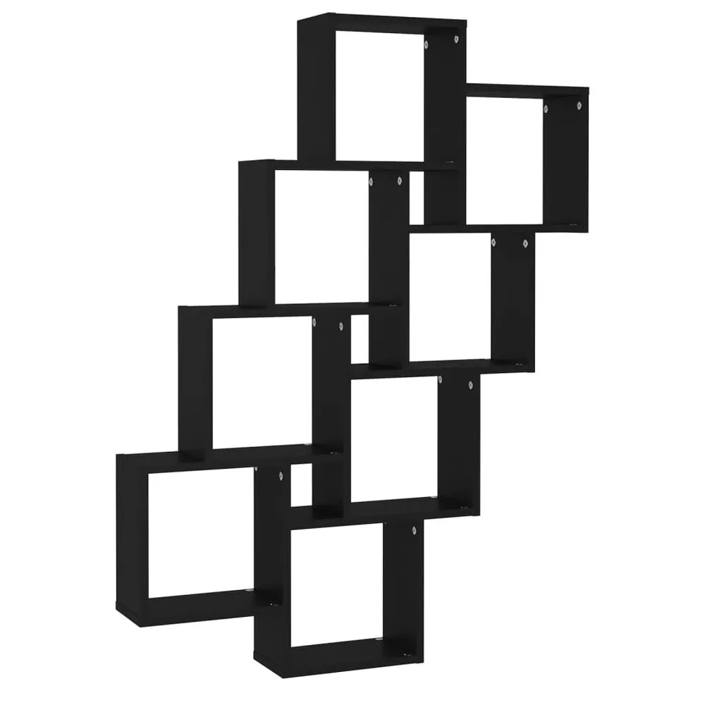 Estante para Banheiro Estante de parede cúbica 90x15x119 cm deriv. madeira preto