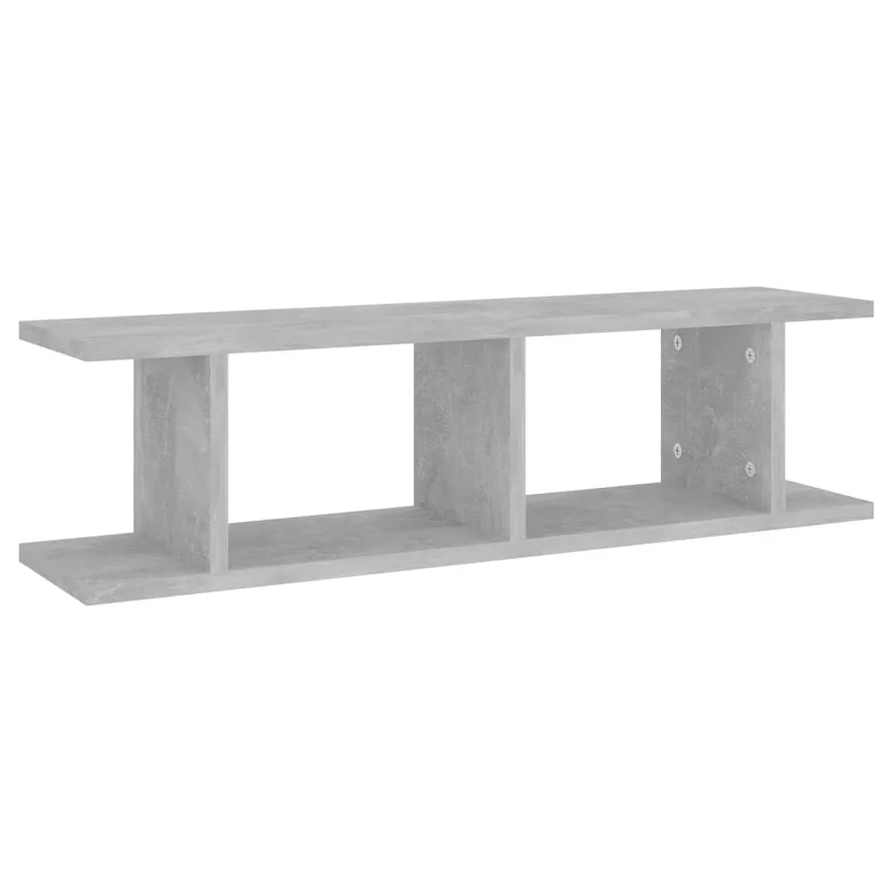 Estante para Banheiro Estantes de parede 2 pcs 78x18x20 cm madeira cinzento cimento
