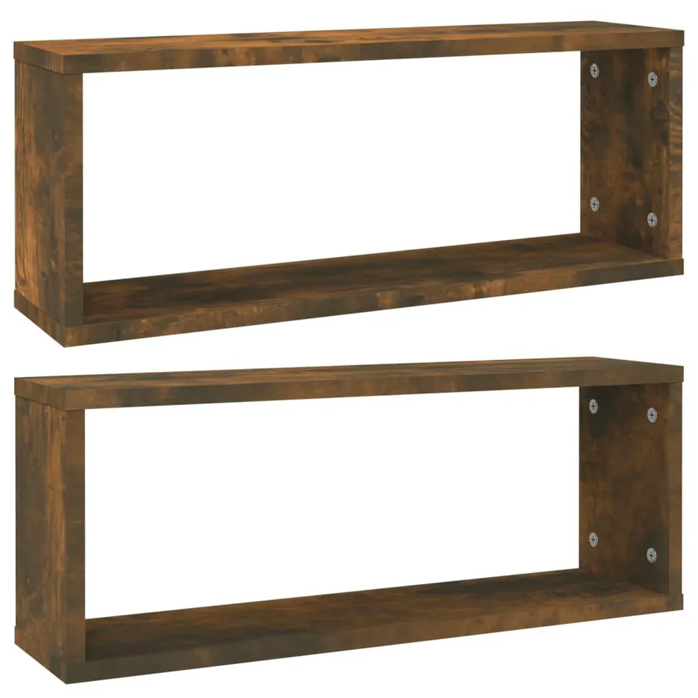 Estante Resistente Prateleiras cubo 2pcs 60x15x23cm deriv. madeira carvalho fumado