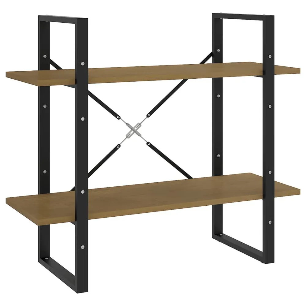 Organizador Premium Estante com 2 prateleiras 80x30x70 cm pinho maciço castanho