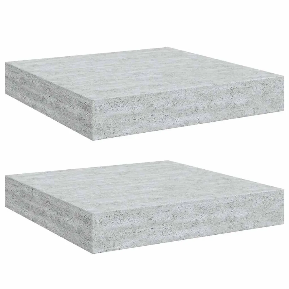 Organizador de Sapateira Prateleiras de parede 2 pcs 23x23,5x3,8cm MDF cinzento-cimento