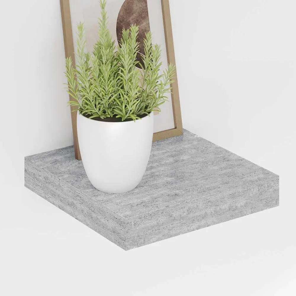 Organizador de Sapateira Prateleiras de parede 2 pcs 23x23,5x3,8cm MDF cinzento-cimento
