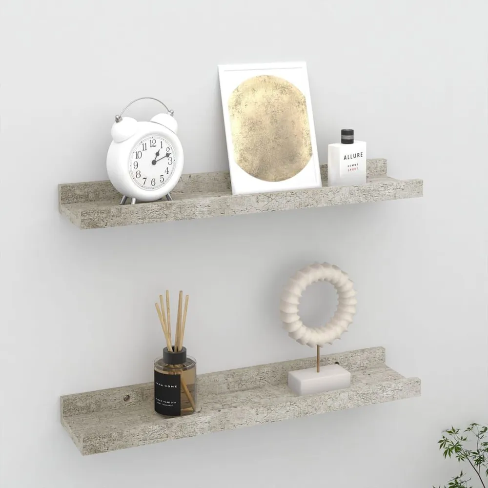 Organizador de Sapateira Prateleiras de parede 2 pcs 40x9x3 cm cinzento cimento