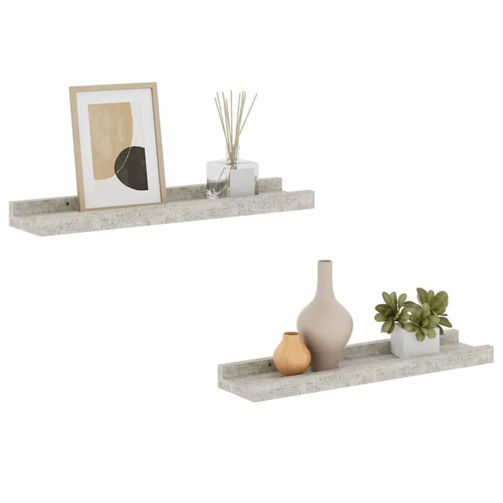 Organizador de Sapateira Prateleiras de parede 2 pcs 40x9x3 cm cinzento cimento