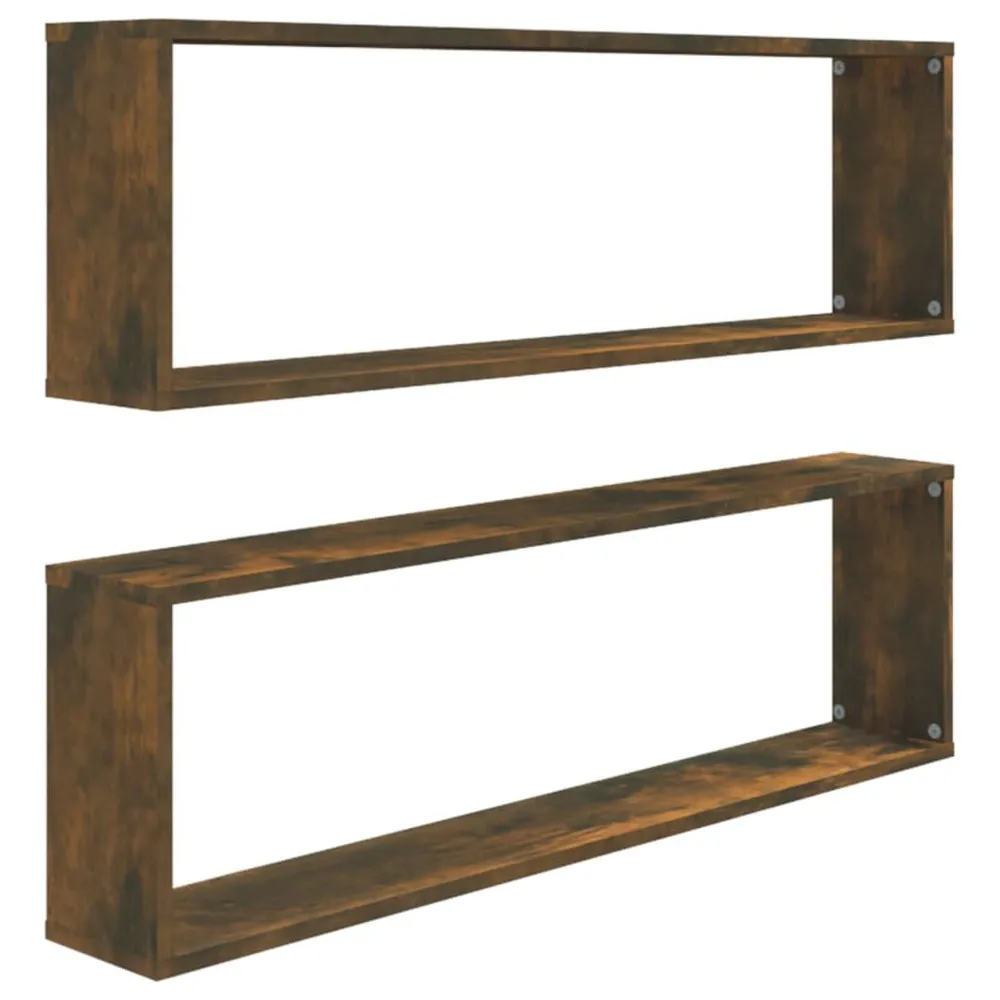 Prateleira Ajustável Prateleiras cubo 2pcs 100x15x30 deriv. madeira carvalho fumado