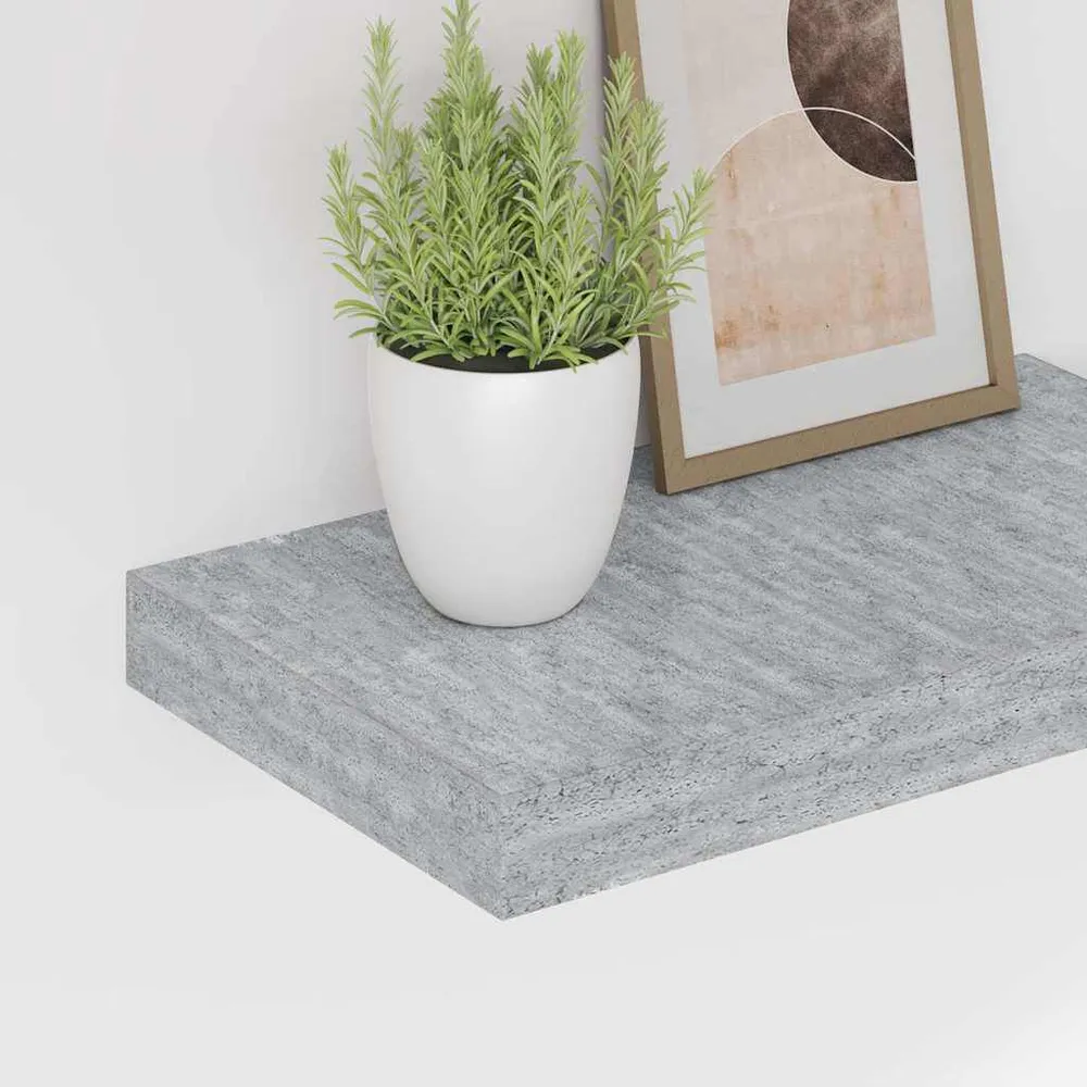 Prateleiras de parede 4 pcs 40x23x3,8 cm MDF cinzento-cimento | Armazenamento Inteligente