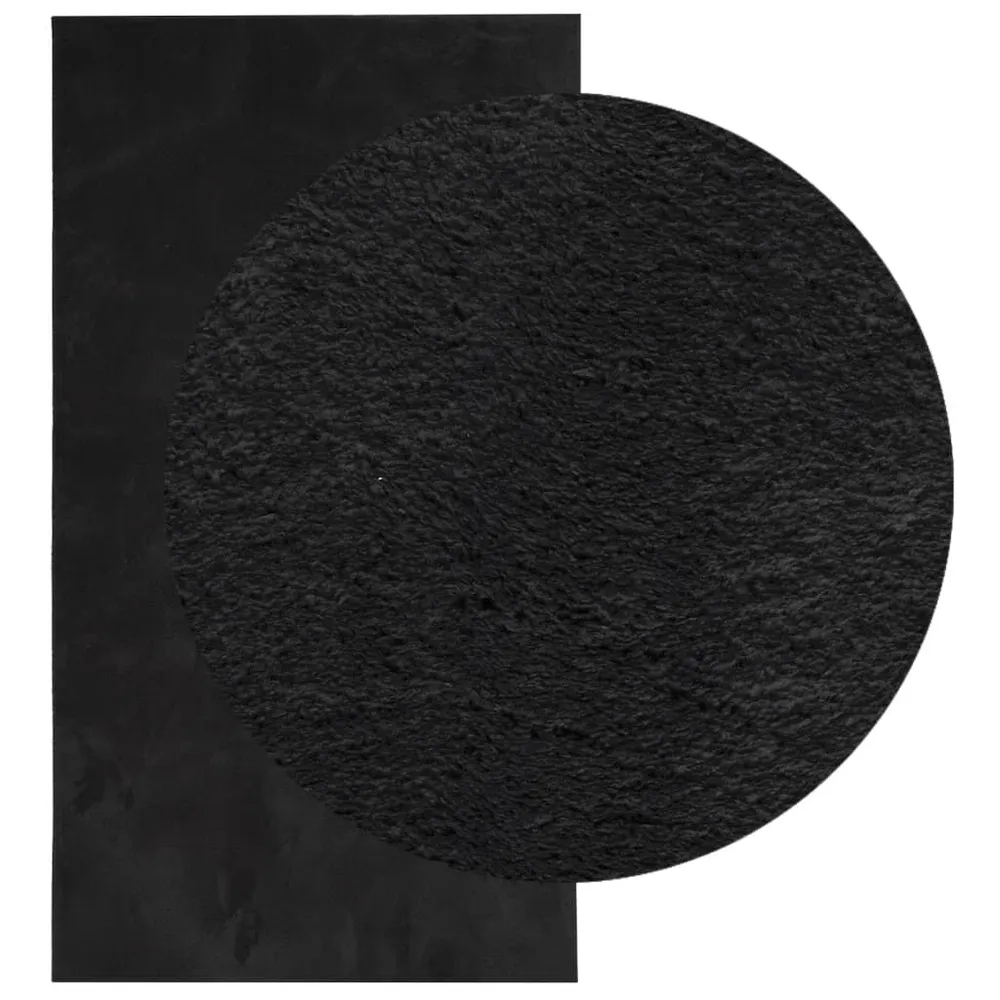 Tapete pelo conciso macio e lavável HUARTE 60x110 cm preto