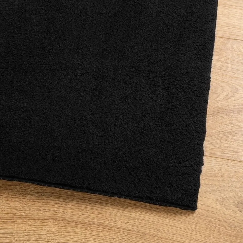 Tapete pelo conciso macio e lavável HUARTE 60x110 cm preto