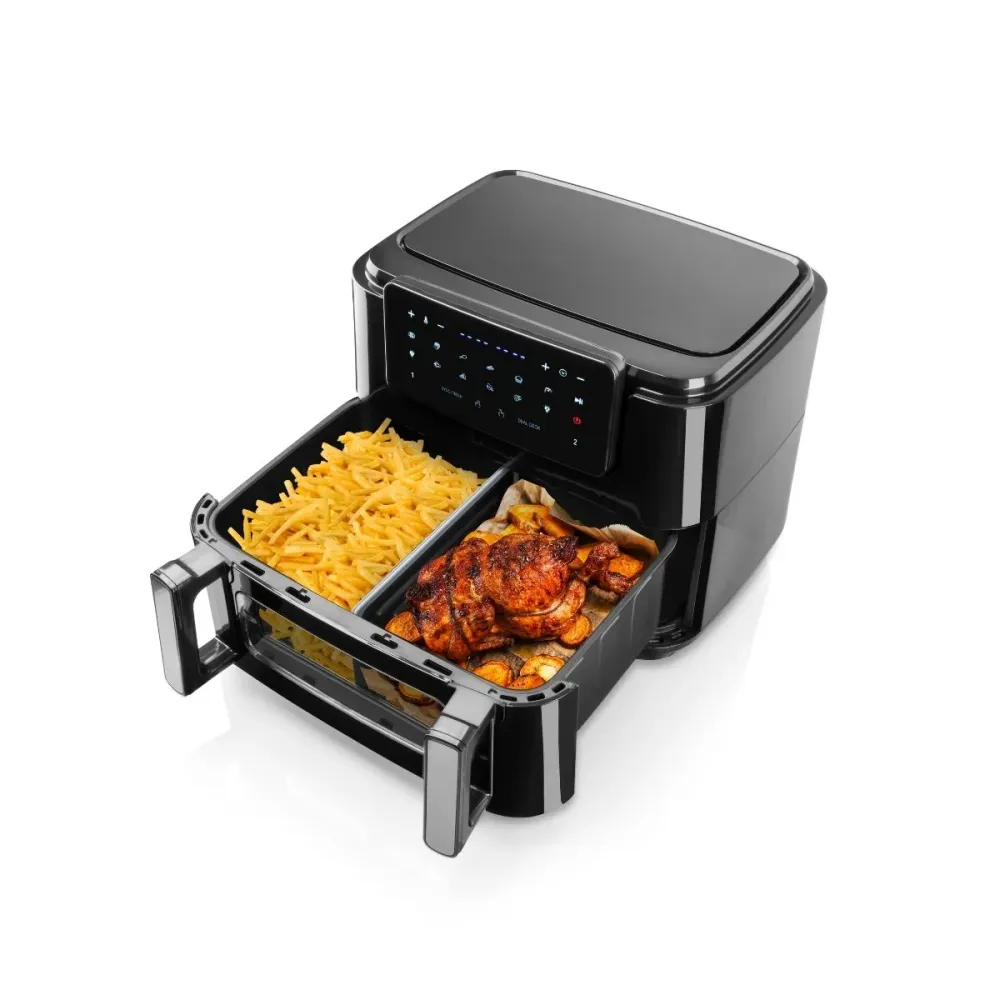 Fritadeira Eletrônico Sem Óleo Haeger Super Cook 10L | 10 Programas, 2 Gavetas, 2600 W