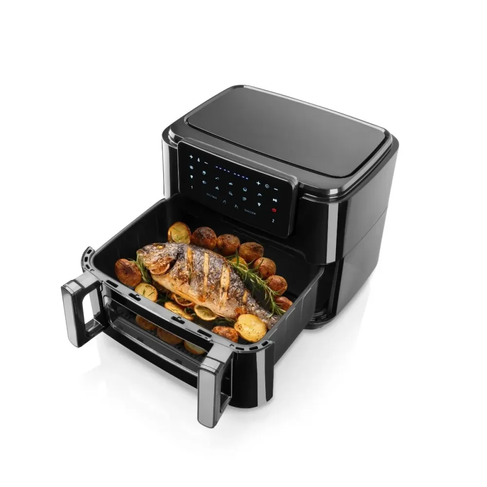 Fritadeira Eletrônico Sem Óleo Haeger Super Cook 10L | 10 Programas, 2 Gavetas, 2600 W