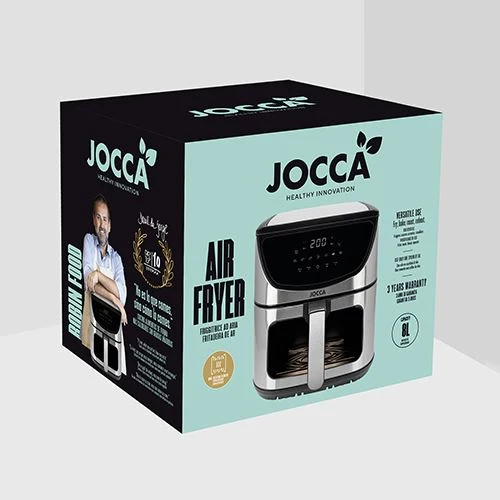 Fritadeira Sem Óleo AirFryer Jocca 2455 Duplo Heating 8L - Preto e ço