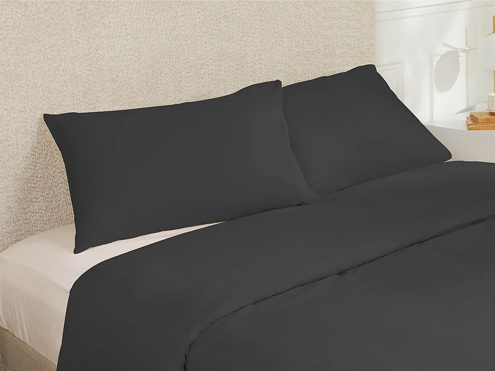 Conjunto de 2 fronhas cetim 108 fios/cm², 50 x 70 cm cinza -TALORA de PALACIO