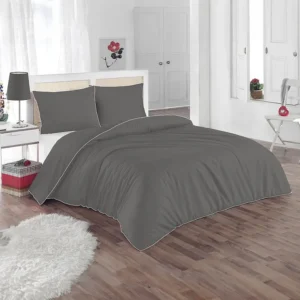 Conjunto de 2 fronhas em percal 80 fios/cm² 63x63 cm cinza e branco - AGAMI Palacio