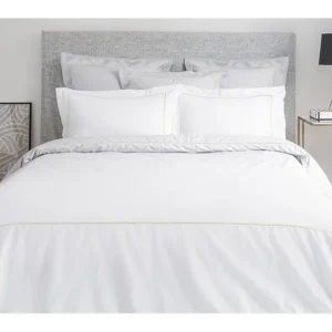 Almofada de Corpo Conjunto de 2 fronhas em percal 80 fios/cm² 63 x 63 cm branco e bege - CHARMY