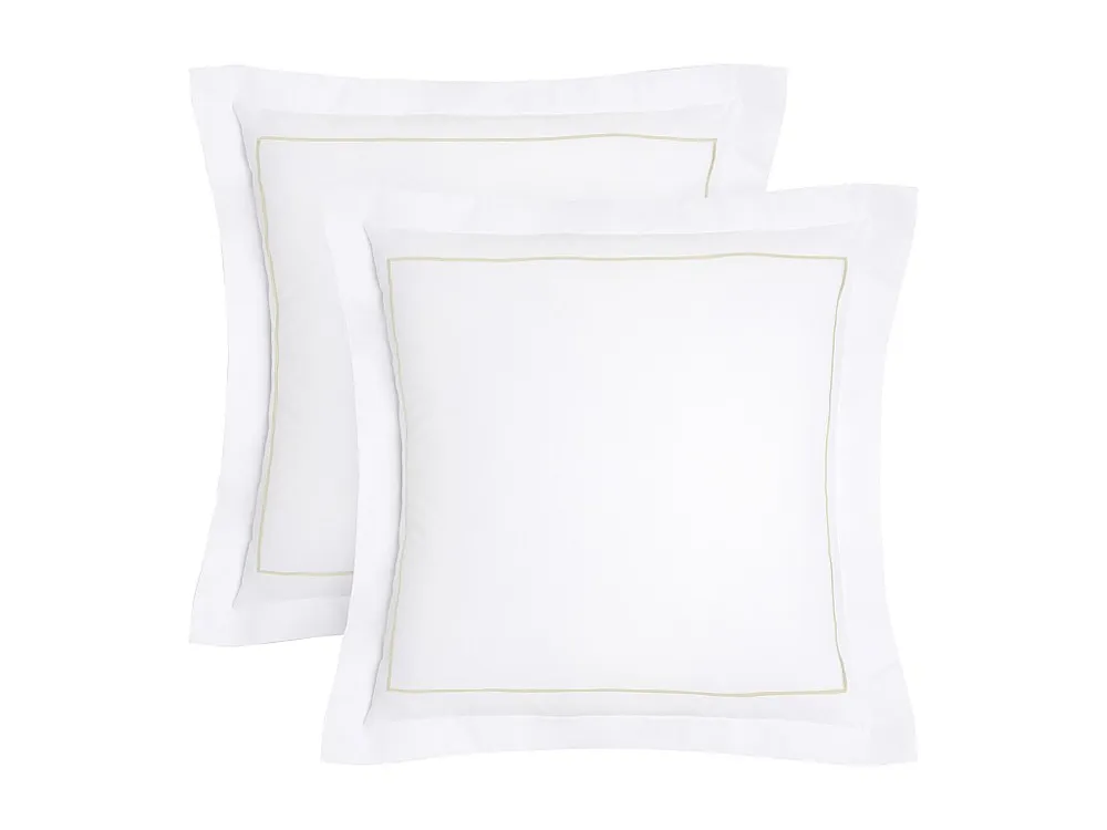 Almofada de Corpo Conjunto de 2 fronhas em percal 80 fios/cm² 63 x 63 cm branco e bege - CHARMY