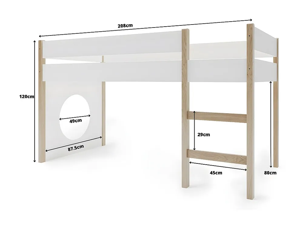 Tecido Percal de Alta Qualidade Cama loft GROTT LB005 90x200 cm Branco