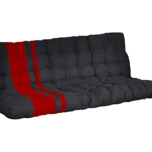 Futon spécial banquette-lit - 135x190cm - Noir et Rouge - MODULO