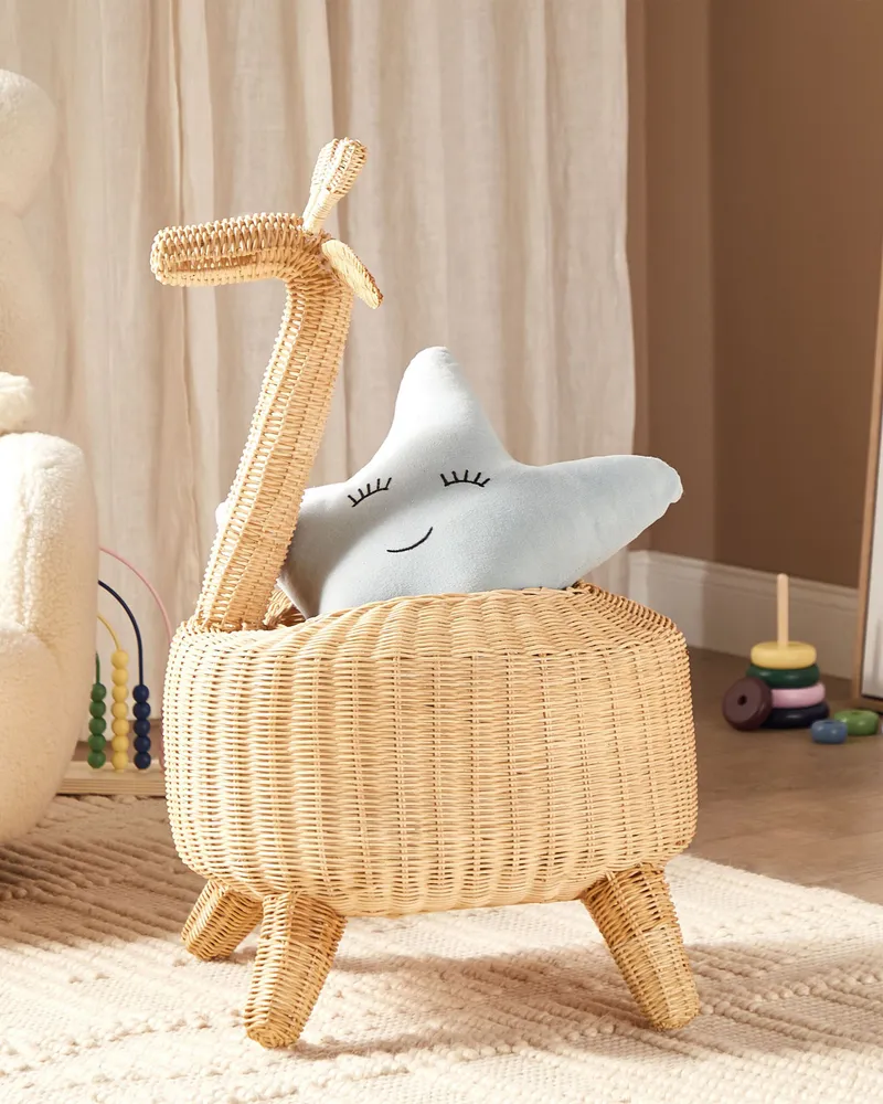 Rattan Giraffe Basket Light HAINAN com Adesivo de Montagem