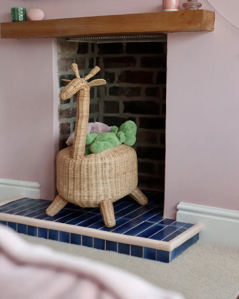 Rattan Giraffe Basket Light HAINAN com Adesivo de Montagem