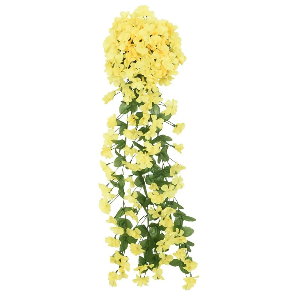 Grinaldas de flores de Natal 3 pcs 85 cm amarelo | Decoração Festiva