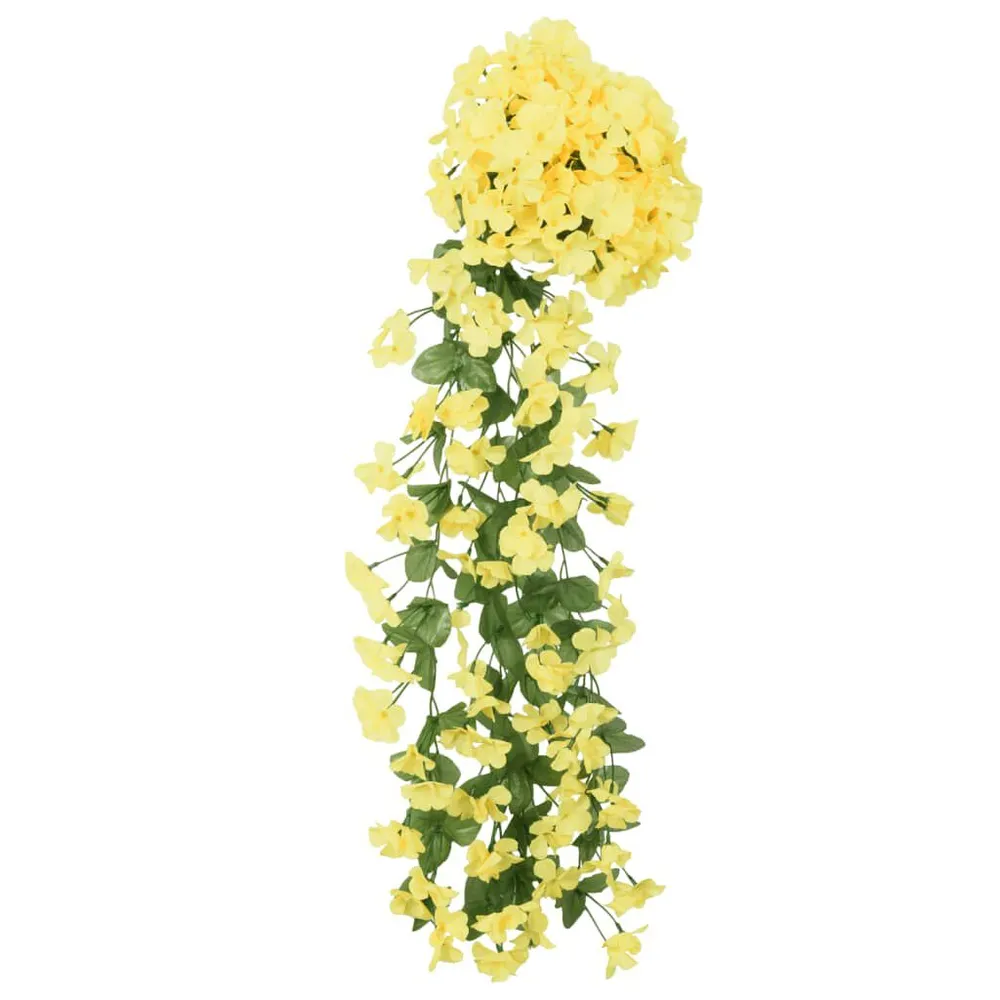 Grinaldas de flores de Natal 3 pcs 85 cm amarelo | Decoração Festiva